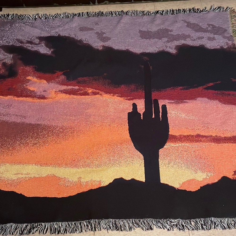 Sunset cactus throw blanket